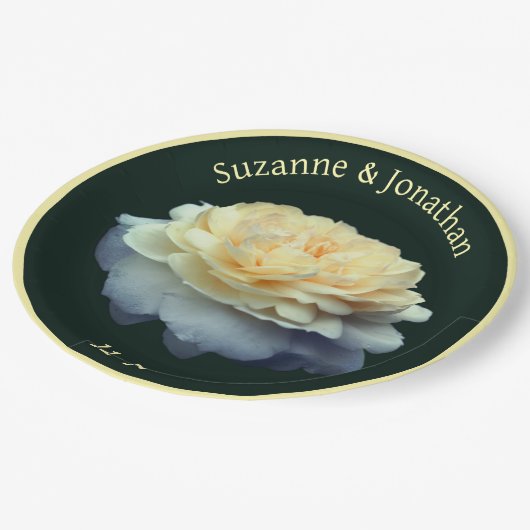 Gele Rose Gepersonaliseerde Bruid Papieren Bordje (Gekanteld)