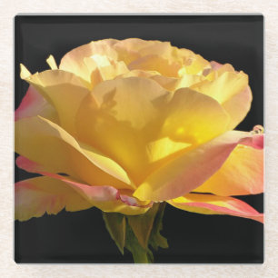 Gele Rose Glazen Onderzetter
