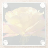 Gele Rose Glazen Onderzetter (Achterkant)