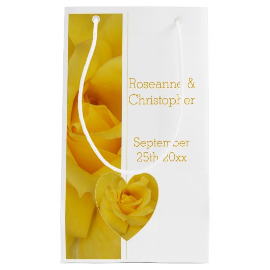 Gele Rose Hart Ontwerp bruiloft Klein Cadeauzakje (Voorkant)