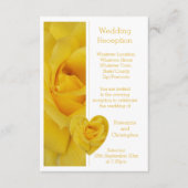 Gele Rose Hart Ontwerp bruiloft receptie Informatiekaartje (Voorkant)