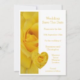 Gele Rose Hart Ontwerp bruiloft Save The Date