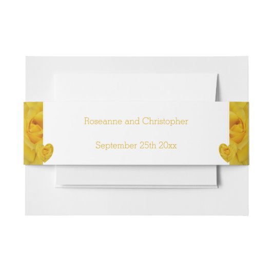 Gele Rose Hart Ontwerp bruiloft Uitnodigingen Wikkel (Voorkant Voorbeeld)
