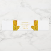 Gele Rose Hart Ontwerp bruiloft Waterfles Etiket (Enkel label)