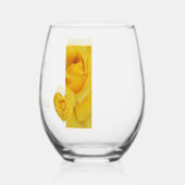 Gele Rose Hart Ontwerp bruiloft Wijnglas Zonder Voet (Links)