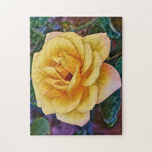 Gele Rose in Bloom Puzzle Legpuzzel (Verticaal)