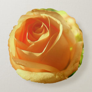 Gele Rose in Full Bloom Rond Kussen