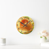 Gele Rose in Full Bloom Ronde Klok (Huis)