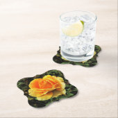 Gele Rose in Natuur Kartonnen Onderzetters (Insitu)