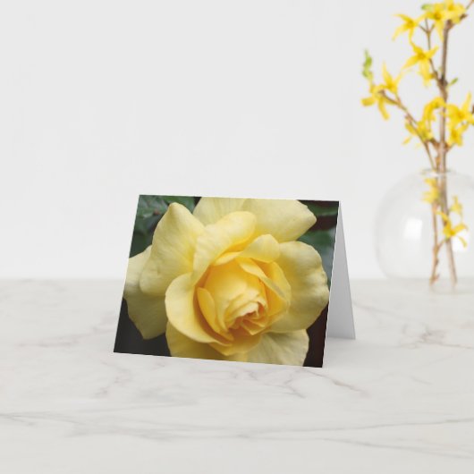 Gele Rose Inspirerend Note Kaart (Gele Bloem)