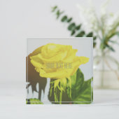 Gele Rose Jouw tekst Flat Kaart (Staand voorkant)