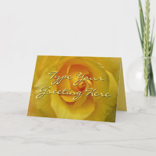 Gele Rose Kaart Gepersonaliseerde Flower Wenskaart