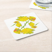Gele Rose. Kartonnen Onderzetters (Schuin)