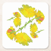 Gele Rose. Kartonnen Onderzetters (Voorkant)