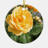 Gele Rose Keramisch Ornament (Voorkant)