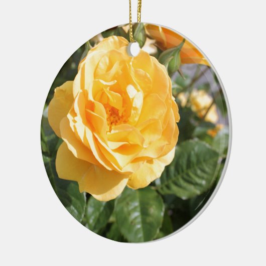 Gele Rose Keramisch Ornament (Links)