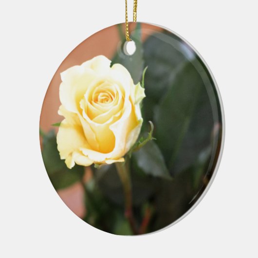 Gele Rose Keramisch Ornament (Links)