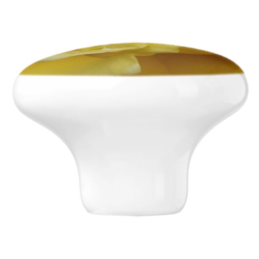 Gele Rose Keramische Pull Knop (Zijkant)