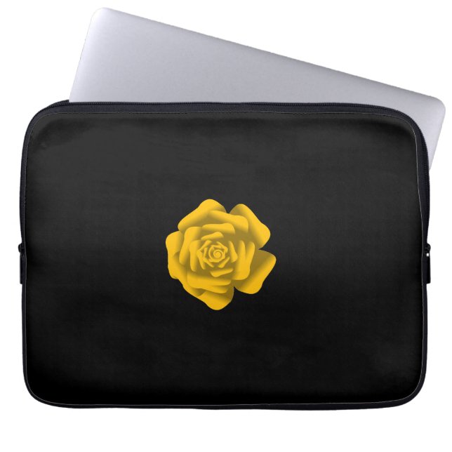 Gele Rose Laptop Sleeve (Voorkant)