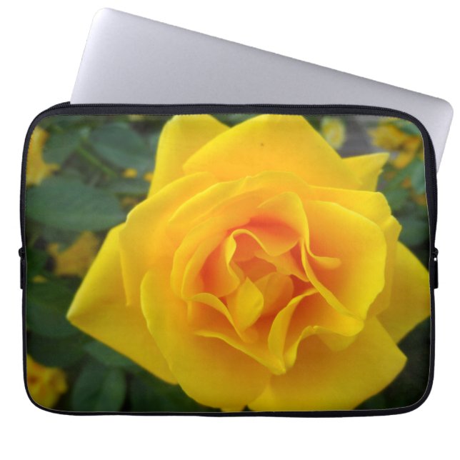 Gele Rose Laptop Sleeve (Voorkant)