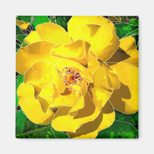 Gele Rose Magneet