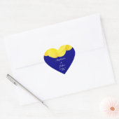 Gele Rose Marine Blauw Bloemen Bruiloft Cool Uniqu Hart Sticker (Envelop)