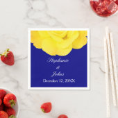 Gele Rose Marine Blauw Bloemen Bruiloft Cool Uniqu Servet (Insitu)