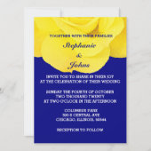 Gele Rose Marine Blauw Bloemen Wit Unieke Bruiloft Kaart (Voorkant)