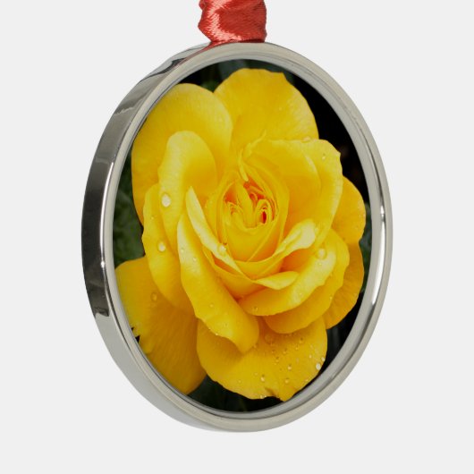 Gele Rose Metalen Ornament (Rechts)