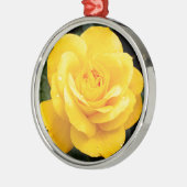 Gele Rose Metalen Ornament (Links)
