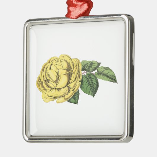  Gele Rose Metalen Ornament (Links)