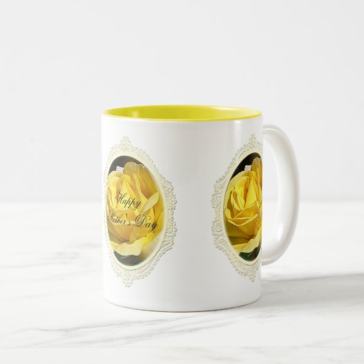 Gele Rose Moederdag Mok (Voorkant rechts)