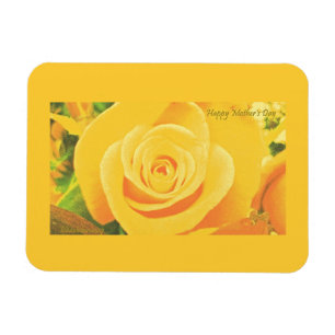 Gele Rose Moederdag Premium Flexi Magnet Magneet
