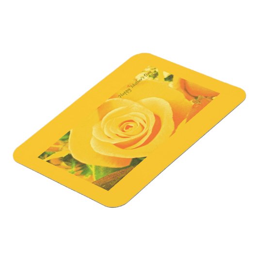 Gele Rose Moederdag Premium Flexi Magnet Magneet (Linkerzijde)