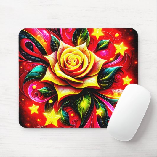 Gele Rose Muismat (Met muis)
