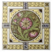 Gele Rose Multi Transferware Tile Repro uit de jar Tegeltje (Voorkant)