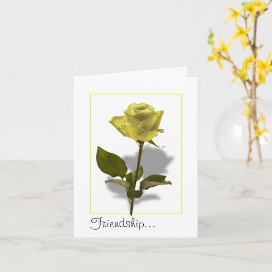 Gele Rose of Friendship Kaart (Gele Bloem)