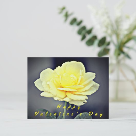 Gele Rose of Friendship Valentijn Card Feestdagenkaart (Staand voorkant)