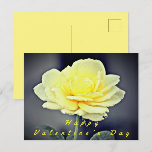 Gele Rose of Friendship Valentijn Card Feestdagenkaart (Voorkant / Achterkant)