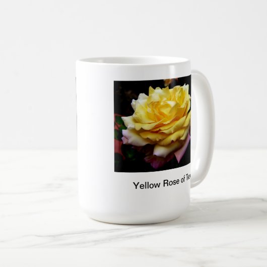 Gele Rose of Texas Coffee Mok (Voorkant rechts)