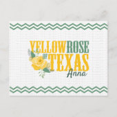 Gele Rose of Texas - Enkelvoudig Roos Briefkaart (Voorkant)