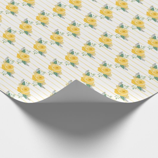 Gele Rose of Texas - Enkelvoudig Roos Cadeaupapier (Hoek)