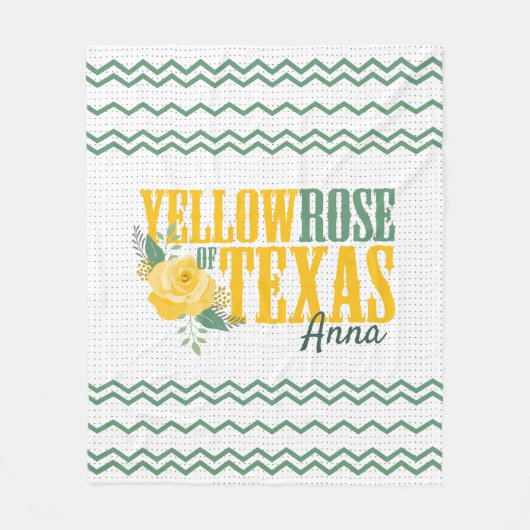 Gele Rose of Texas - Enkelvoudig Roos Fleece Deken (Voorkant)