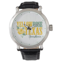 Gele Rose of Texas - Enkelvoudig Roos Horloge