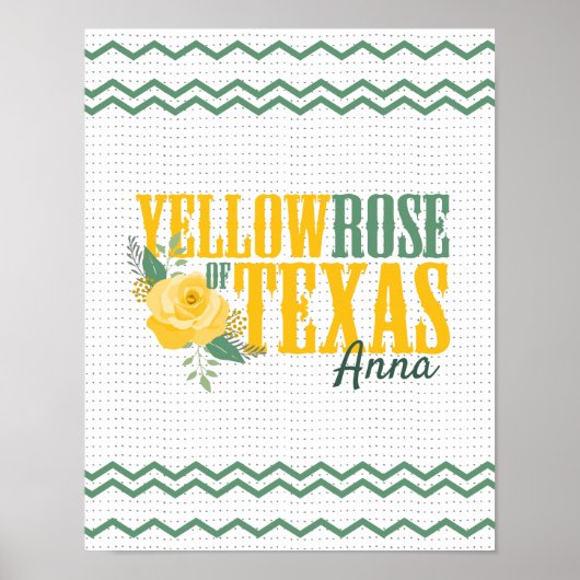 Gele Rose of Texas - Enkelvoudig Roos Poster (Voorkant)