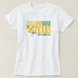 Gele Rose of Texas - Enkelvoudig Roos T-shirt