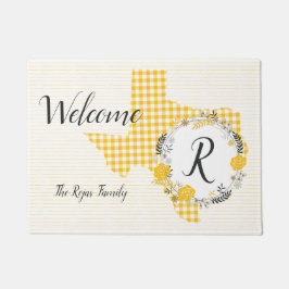 Gele Rose of Texas - Gingham Monogram Deurmat