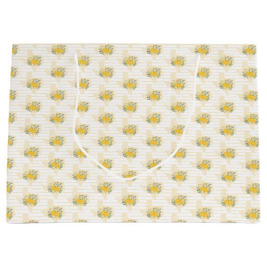 Gele Rose of Texas - Gingham State Pattern Groot Cadeauzakje (Voorkant)