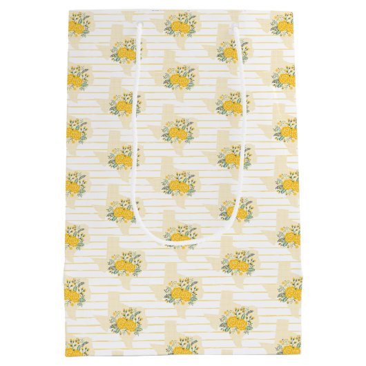 Gele Rose of Texas - Gingham State Pattern Medium Cadeauzakje (Achterkant)