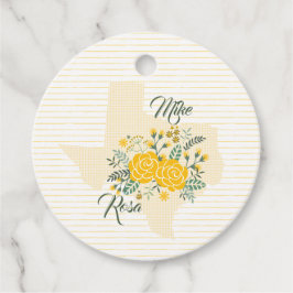 Gele Rose of Texas - Gingham State Wedding Bedankjes Labels